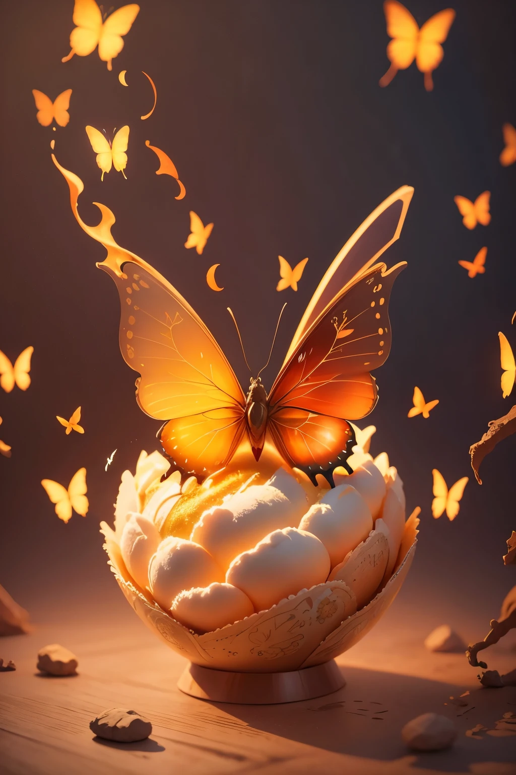 butterflies are painted with 鲜花和Butterfly on a white surface, harmony of Butterfly, Butterfly, 鲜花和Butterfly, mechanical Butterfly, Highly realistic, With beautiful wings, Beautiful digital artwork, Beautiful digital art, Beautiful and realistic, author：Sim Che Tsai, photo of a mechanical Butterfly, Beautiful and gorgeous digital art, beautiful art, 2 0 2 0, 2020