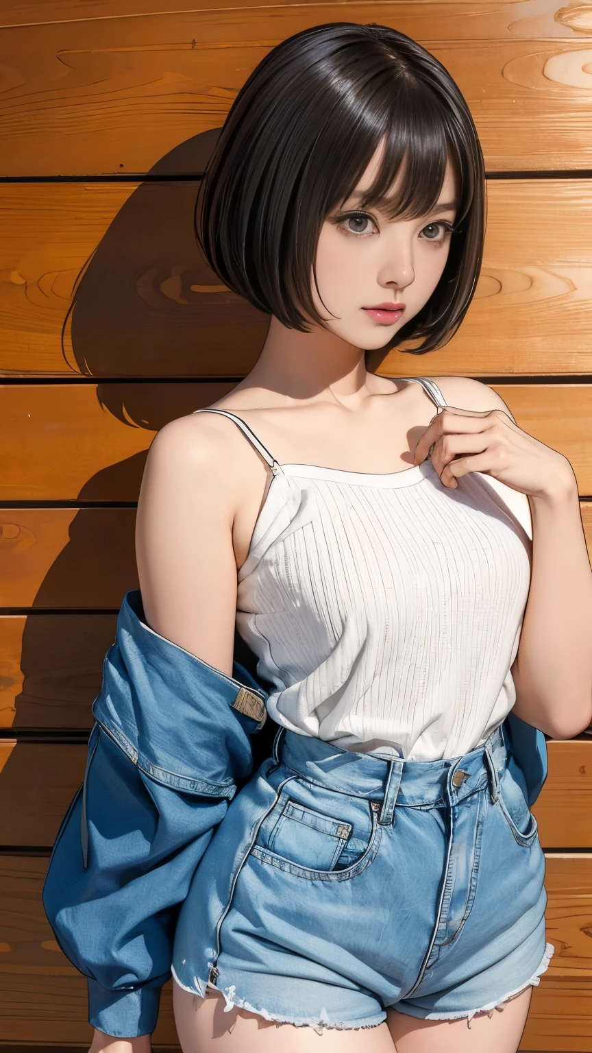 ショートBob 尻 of パイパンBob 海苔カット ニーハイブーツ、 very short、Bowl cut、美丽of女人、Japanese、美丽of女孩,Bob,butt,Patterson,Patterson bangs,ショートBob,butt,of,坊主Bob,Pickled wakame slices,Bowl cutの髪,enamel,very short髪,Bowl cut,Bobヘアー,Embarrassing,实际of,超实际of,masterpiece, 最好of质量,ultra-熟悉of,super 熟悉of skin,熟悉of,完美of解剖结构、( 最好of质量、8k、masterpiece: 1.1 )、Angelique 是一个非常美丽可爱of女孩.,
漂亮of眼睛, 
Beautiful double eyelids,
(big eyes:1.3),
Be focused,
美丽细致of脸部和眼睛, , ((15-year-old girl, 苗条of, Thin waist, Thin arms)), ((举起你of手臂, 请给我看看你of腋窝)), ((White Camisole, Denim shorts))