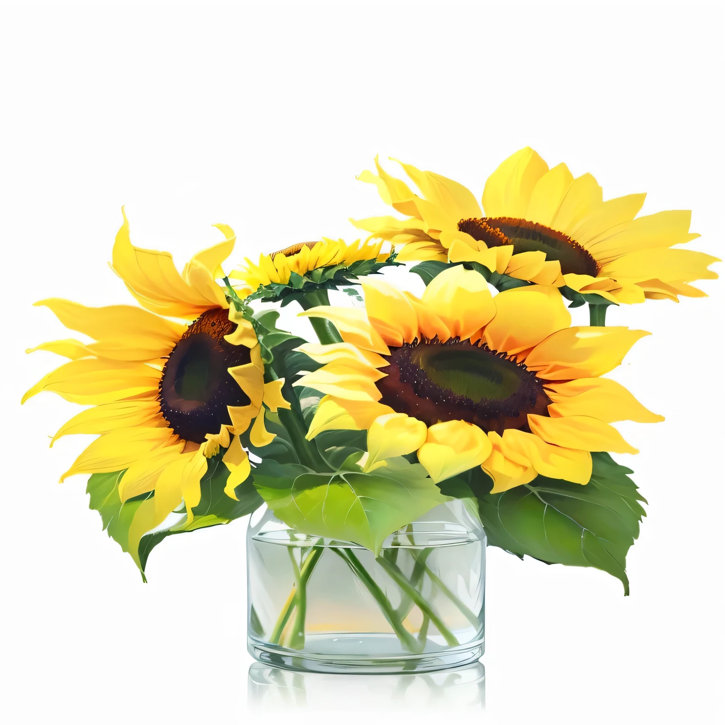 Drawing realistic sunflowers and leaves,Advanced oil painting effects
