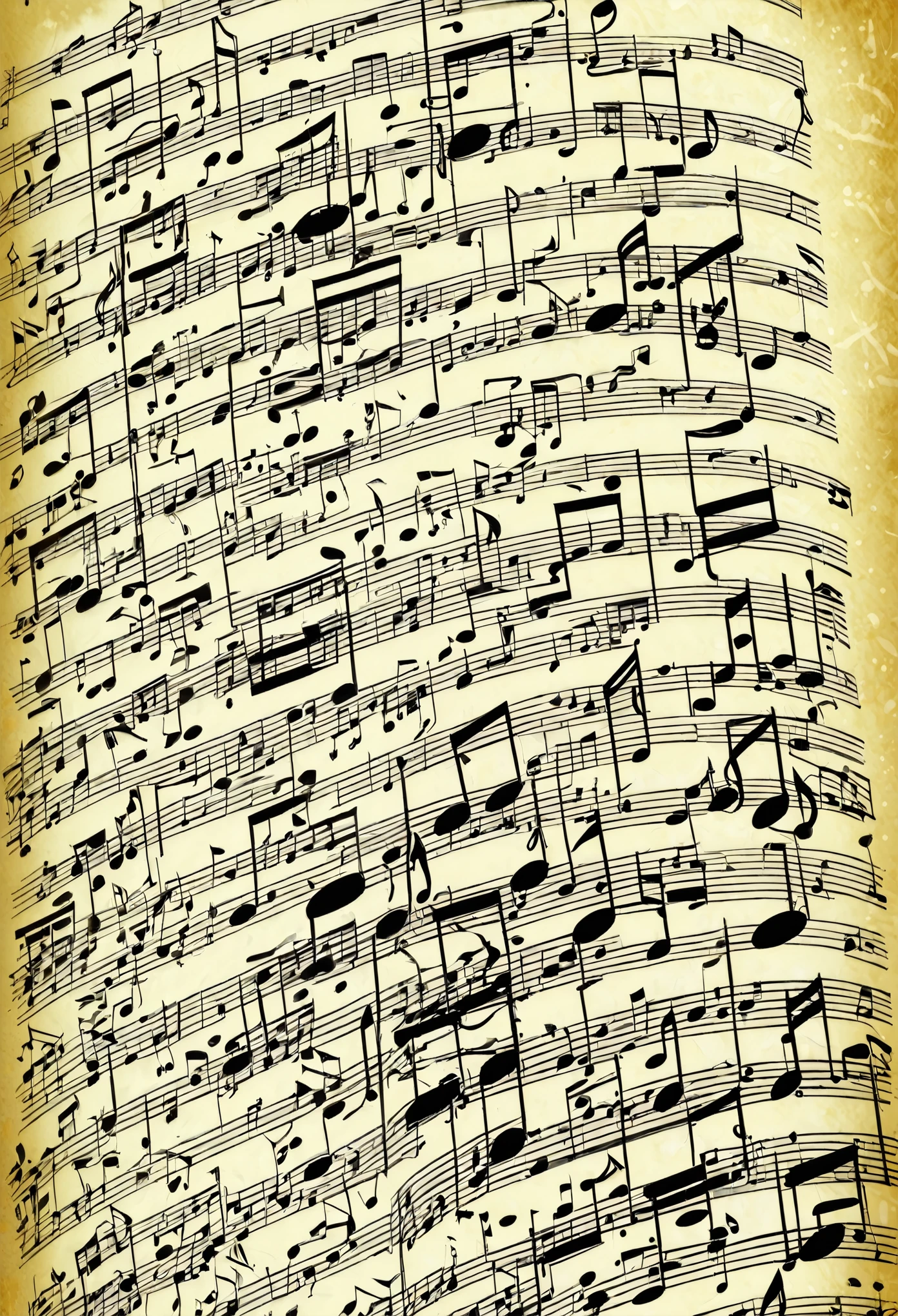 Notas musicales y un texto que diga MELODY DIM. Con fondo del espacio exterior.