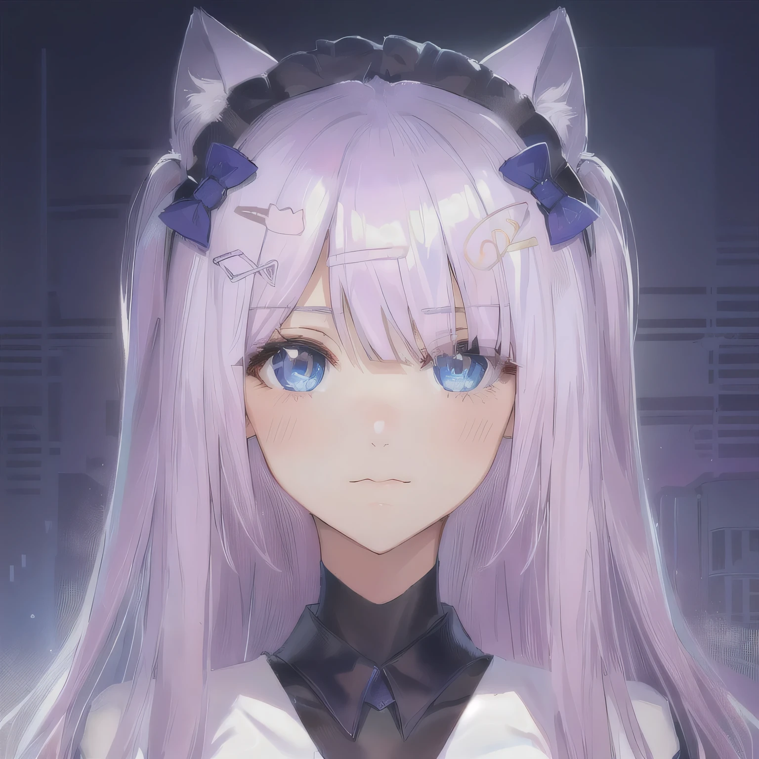 Long hair cat ears anime girl wearing , anime girl with cat ears, Kawaii realistic portrait, girl with cat ears, Soft anime illustration, anime style portrait, Cute anime catwoman, White cat girl, Very Beautiful anime Catwoman, Cute Portrait of anime girl, Beautiful anime Catwoman, Cute anime girl portrait, Portrait of anime girl