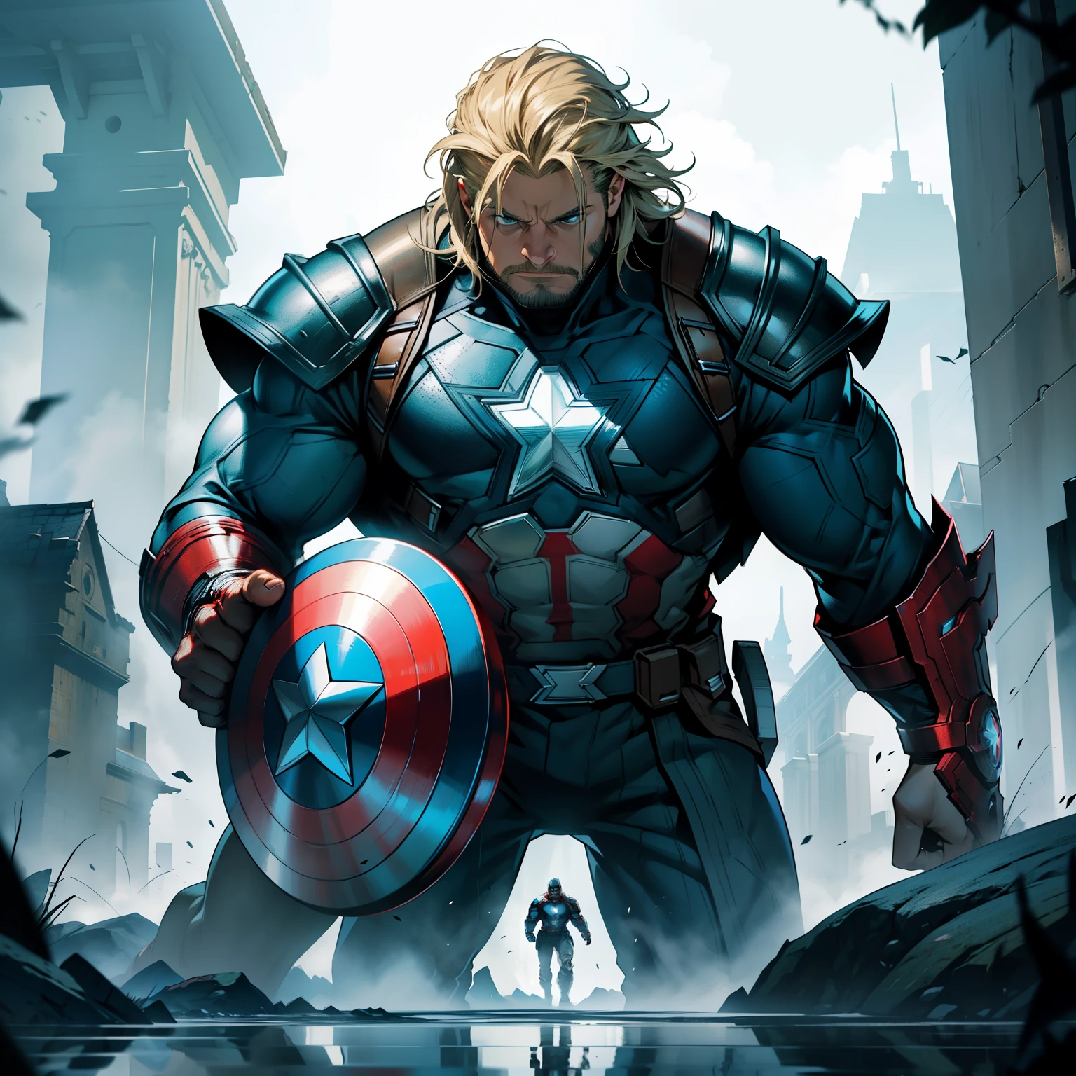 Avengers: Multiple Characters Drawn in Letter Fog
Amidst the thick, swirling letter fog, the Avengers' silhouettes began to take shape. The Hulk, with his broad shoulders and pronounced muscle structure, stood out among the others, his green skin contrasting starkly against the white mist. Next to him, Iron Man glinted in the dim light, metallic armor catching the fog's reflection. Captain America, clad in his iconic red, white, and blue uniform, exuded a strong sense of determination. Thor, the God of Thunder, stood proudly with his hammer Mjolnir at the ready, his golden hair peeking out from beneath the