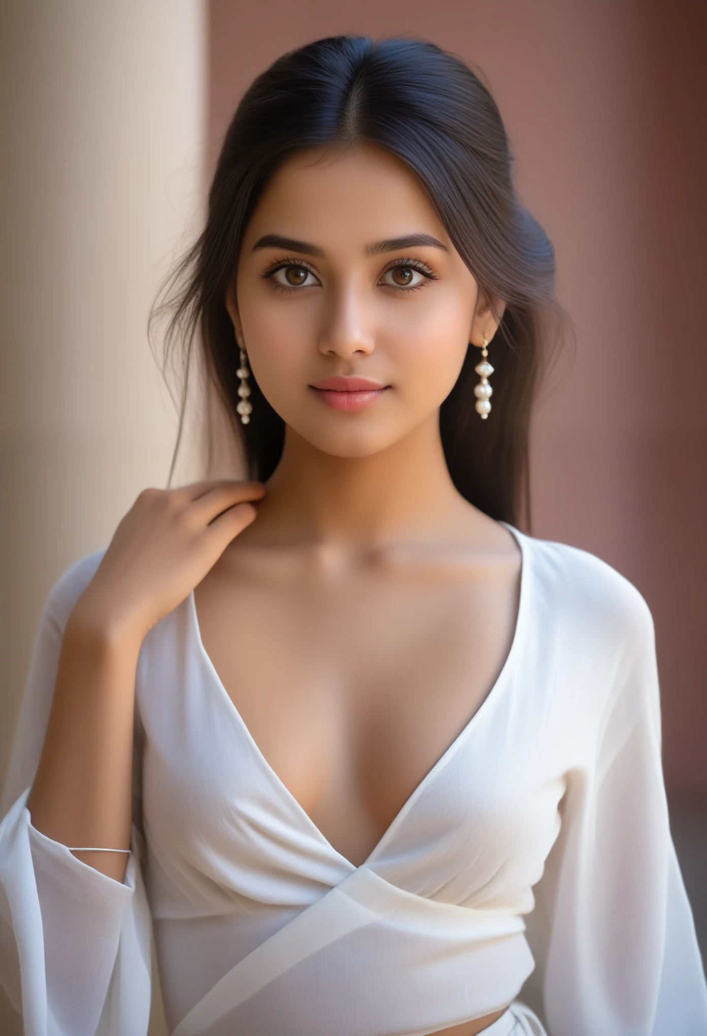 20 years old extremely beautiful dusky Tamil girl (three piece suit), (bangles earrings necklace wrist watch), (((round deep navel))), standing inside bedroom, eyes symmetry, face symmetry, (best quality, ultra-detailed:1.6), colorful scene, bright color palette, playful atmosphere, vibrant colors, cute expressions, joyful laughter, body reflecting light, back lit, refreshing ambiance, happy face, natural lighting, lively mood, (intricate detailing:1.6 faces & eyes & ears & nose & lips & skin & curves & round deep navel & midriff & body parts), 1woman, (Ultra realistic, high res), (highly detailed eyes, highly detailed hair, highly detailed face, highly detailed plump lips), (off shoulder with open breasts), breasts, upper body, caute smile, (best quality:1.4), Raw photo, (realistic, photo-realistic:1.37), professional photography, cinematic light, (fine face: 1.2),fashion model 20 years old, cute, [[[[pure eyes]]]], [[[[closeup]]]], [[[[chest]]]], [[[[neck]]]], [[[[shoulders]]]], perfect eyes, perfect iris, perfect lips, perfect teeth, perfect skin, soft front light, glow, HDR, (muted colors:1.2), Retrato da mulher、white skin、((cabelo Castanho ondas suaves)) Best Blanco Romantico、8k resolution、Frente Illuminada、アメリカの女の子のPortrait、solo、20-year-old、beautiful face、super realistic eyes、beautiful black hair、beautiful little face woman, solo,　black theme,　look at the audience,one woman, It&#39;s real, Wolfsan-6500-V1.3, anime、animeスタイル、beautiful diamond eyes、20 year old american girl、braided hair、swimsuit、portrait beautiful detailed woman, very detailedな青い顔, Reality, beautiful narrow blue eyes, huge file size, Super detailed, High resolution, very detailed, highest quality, masterpiece, An illustration, very detailed, ticker, Unite, 8K painting wallpaper, fine, fine details, masterpiece, highest quality, Hvery detailed ticker uniform 8K wallpaper, face light movie lighting、cuteブラウス, dark background, oil, masterpiece, diffused soft film lighting, Portrait, highest quality (perfect face:1.4),stunning girl pictures,(8K and、photorealistic:1.25) 、(lip gloss、eyelashes、shiny face、shiny skin、highest quality、超High resolution、Depth of the bounds written、chromatic aberration、caustic road lighting、natural shading、sexy 1girl, Extremely cute, Amazing face and eyes, (Beautiful lovely smile), (extremely detailed beautiful face), bright and shiny lips, (cute bikini:1.3), (very elaborate lace bra:1.5), smooth skin, super beautiful, attractive, (Best Quality:1.4), (hyper quality), (Ultra-detailed), (hyper-