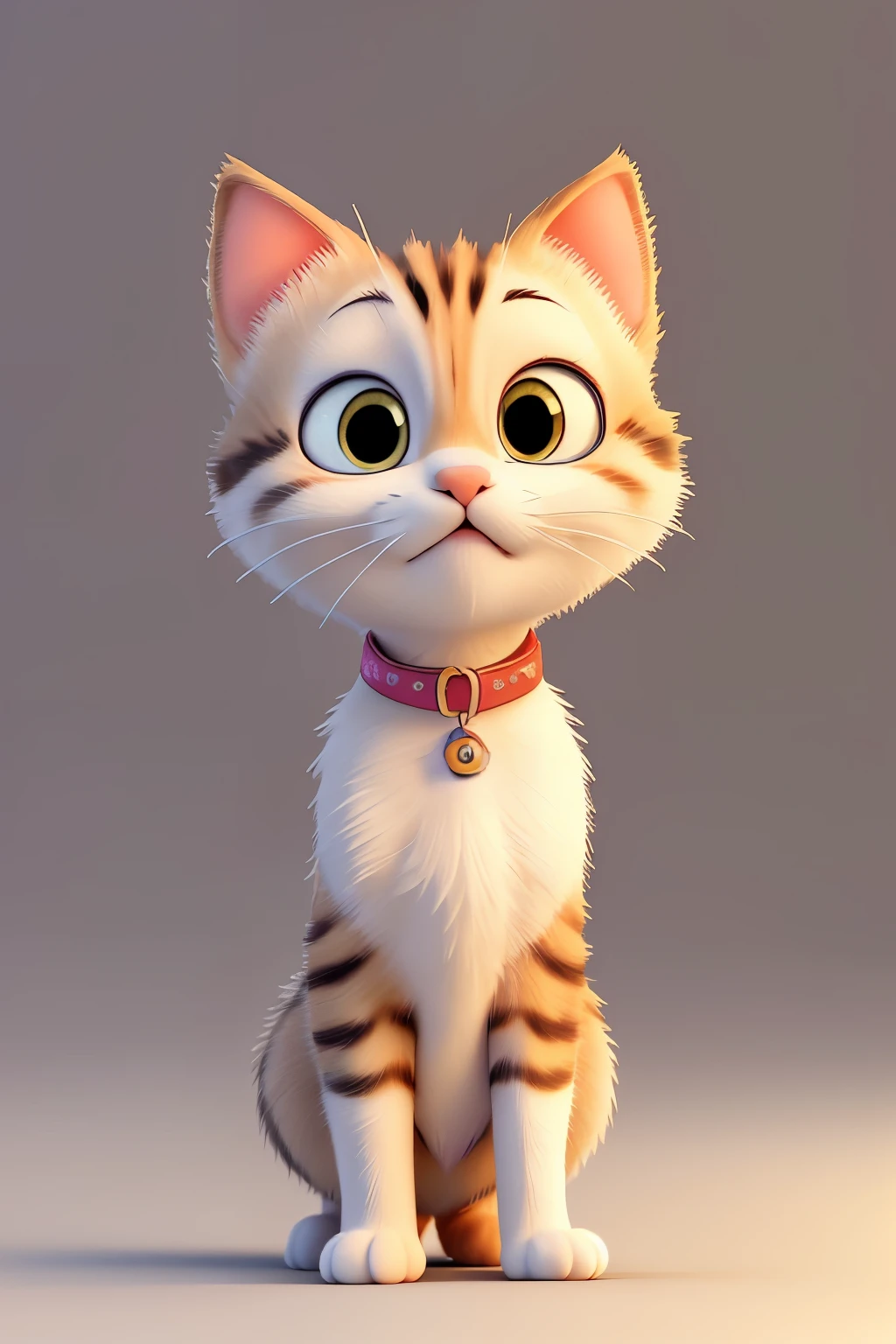 masterpiece, high quality, A cute little cat, disney, 3D, cute, looking at the viewer, no humans, clean background, depth of field, blurred background, focus, wuma, 3d stely