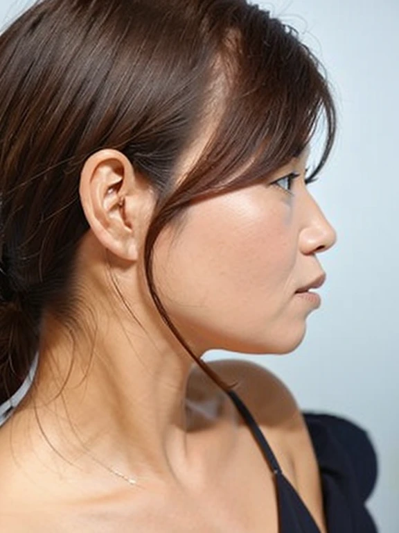 (masterpiece, highest quality:1.2), One girl, alone, profile, 40-year-old woman,