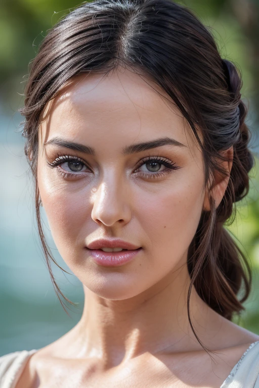 (realistic, photo-realistic:1.37),(8k, RAW photo, best quality, masterpiece:1.2), cute Monica Bellucci, ultra-detailed, heart-shaped pupils, biting lip, sexy expression, physically-based rendering, ultra high res, kodakvision color, shot on Arricam LT Camera, bokeh, sharp focus, looking at viewer, photorealistic, realistic, solo, photorealistic, best quality, extremely detailed face, extremely detailed eyes and face, beautiful detailed eyes, absurdres, incredibly absurdres, cute updo hairstyle