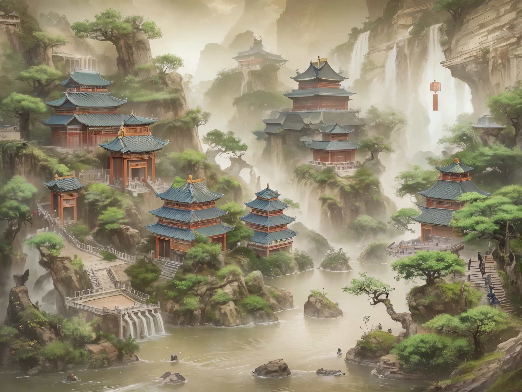((highest quality)),(Ultra-high resolution),(Very detailed),(Detailed Description),((The best CG)),(A masterpiece),Ultra-detailed art,Amazing drawing art,(Chinese-style fantasy art with exquisite details:1.5), rock