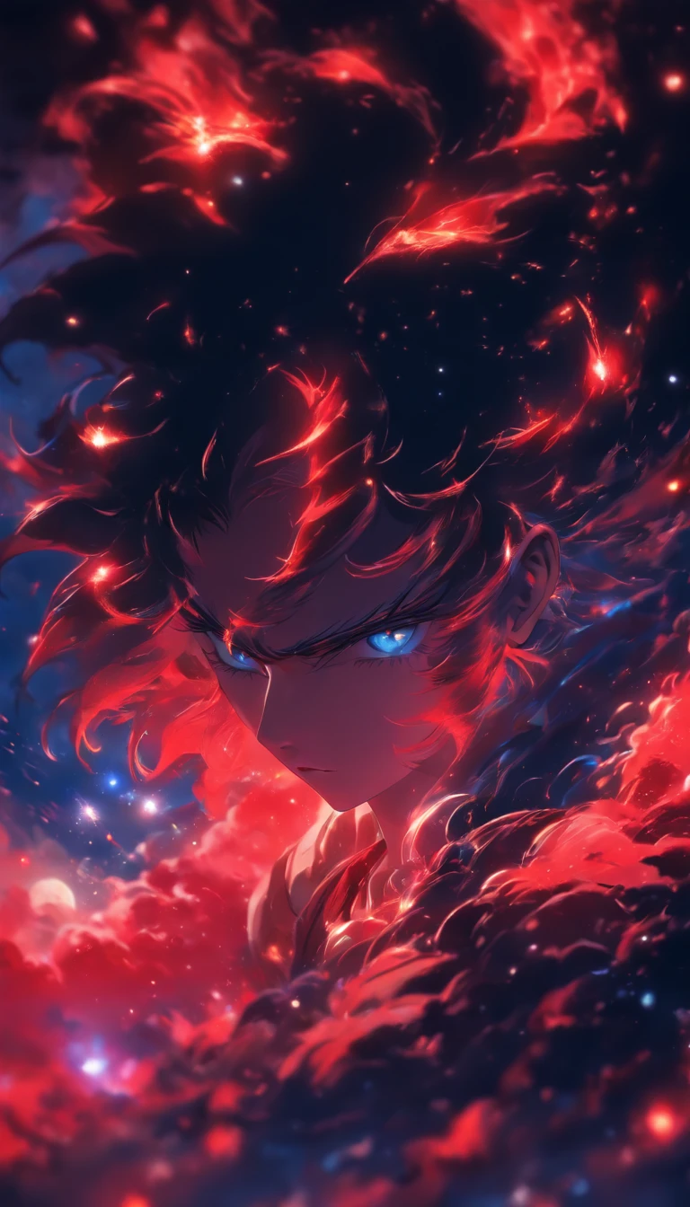 red colour;themoon;the ocean, UHD, highres, 4K,(designed by Ross Tran:0.9) , Digital painting, grand, wide angle of a"Country Love, Sky Beauty", it is Complementary, Celestial equator background, at Nighttime, Sharp and in focus, Regret, Accent lighting, telephoto lens, Monochrome, absurdres, UHD, smooth tones,Red and Black Mode,Stylistic,Psychotic,Insanity,Without,Mountain View