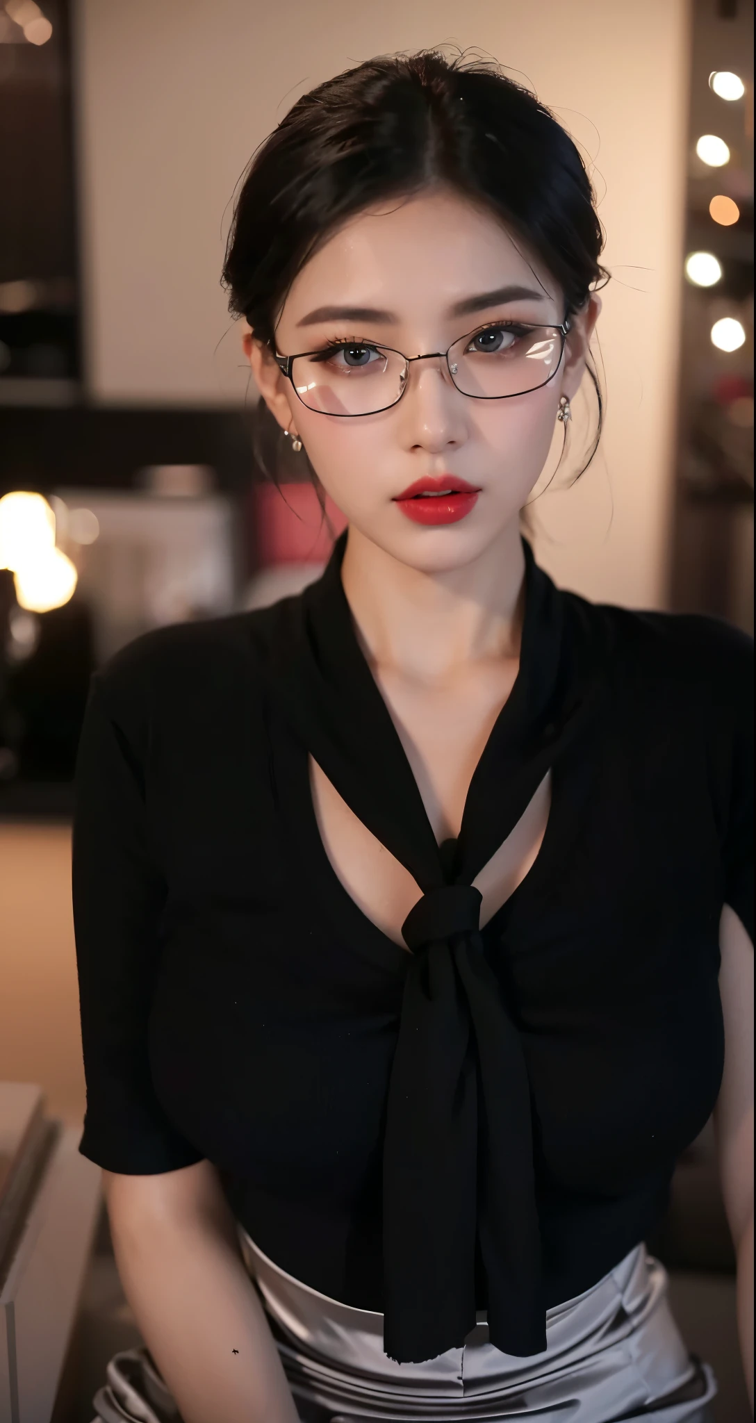 Game Art,Best image quality,Maximum resolution,8k,(A bust photo),(portrait),(Head close-up),(Rule of Thirds),Unreal Engine 5 rendering works,20 year old girl,((Queen)),The eyes are very detailed,(Large Breasts),Elegance and nobility,Movie Lighting,Ray Tracing,Game CG,((3D Unreal Engine)),OC rendering reflection mode,4K,Ultra-clear,Sensual,Translucent lace,Fair and plump figure,Pretty Face,Glossy Gel Coat,身着华贵礼服的Queen,Crystal Gem Crown,Necklace jewelry,blue eyes,Black tattoo(whole body),The tattoo is very three-dimensional,Gorgeous and intricate tattoo designs,Ultra-clear portrait,Sexy thick lips(Red lipstick),Gorgeous and exquisite costumes,Female teacher with glasses,apply lipstick