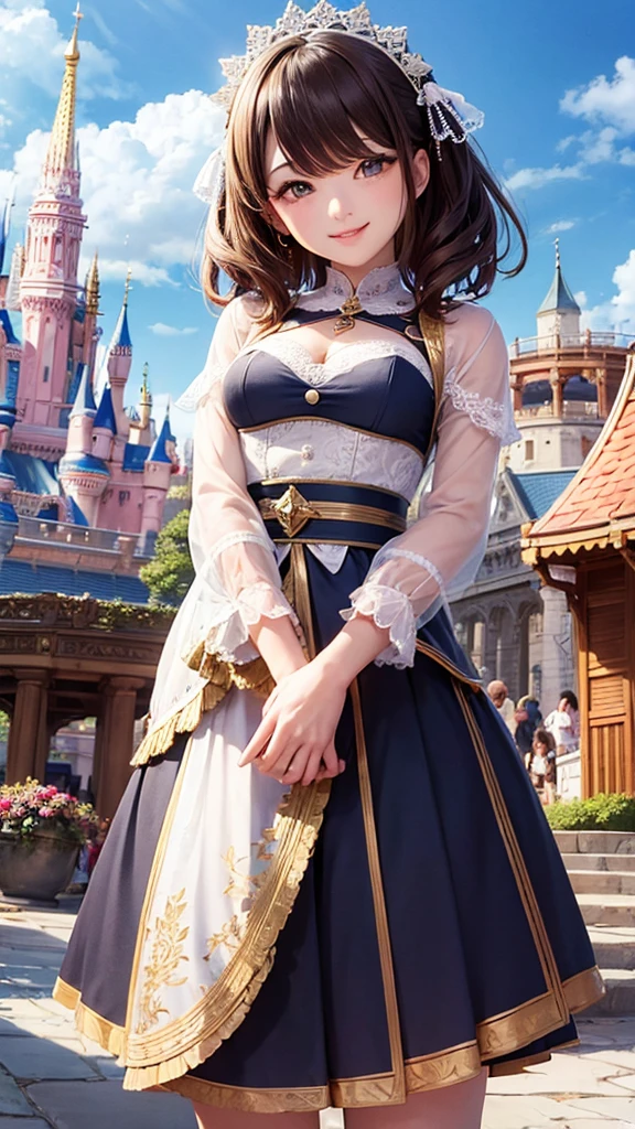 Smiling beauty　４group of people　Theme park
