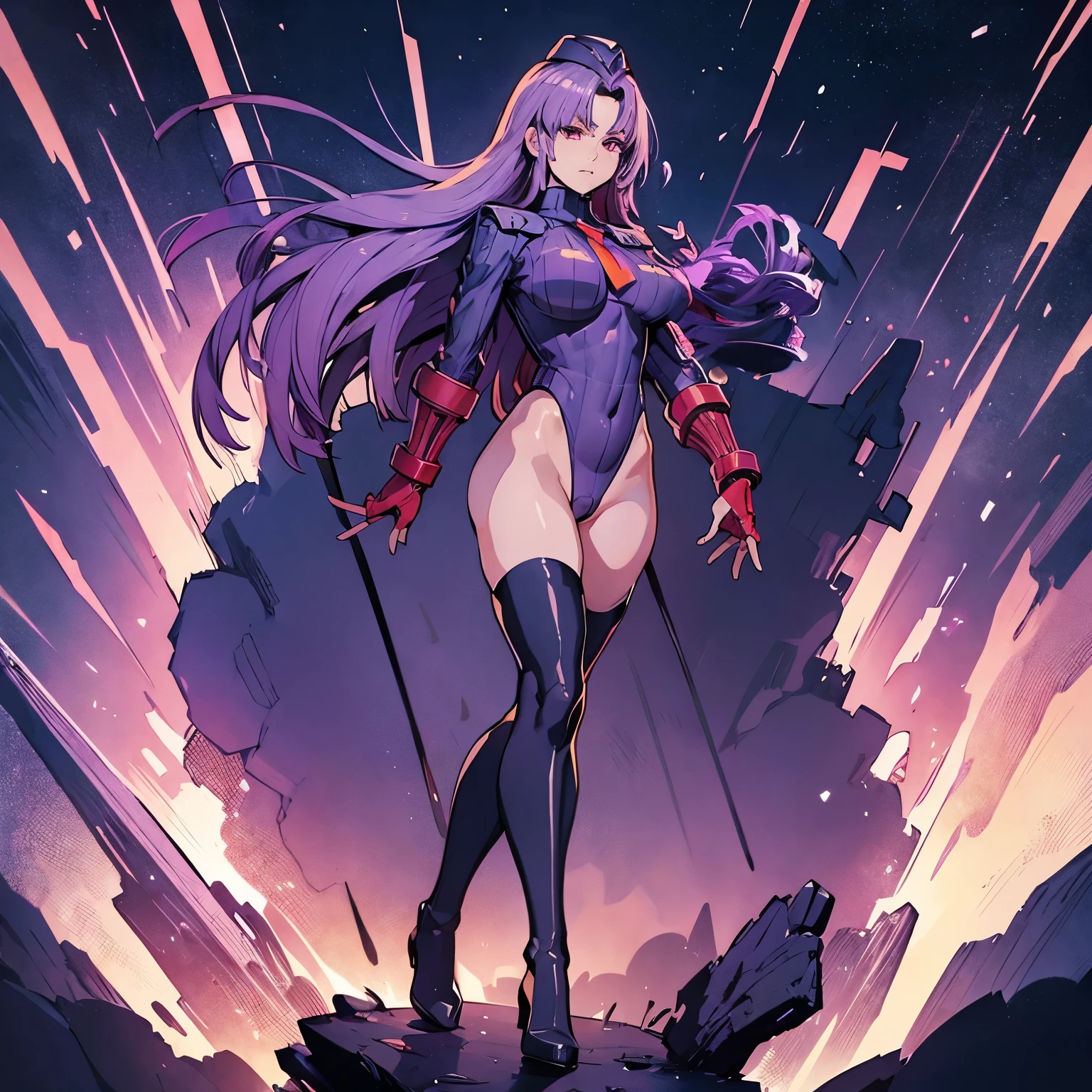 purple magic, hair, background, weapon