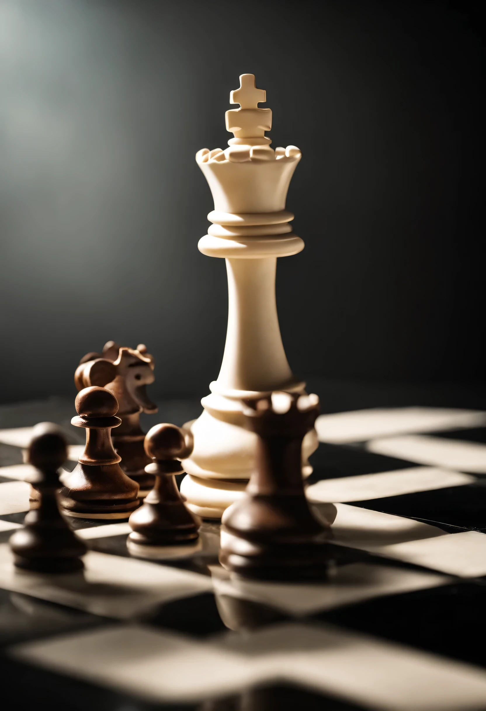Broken white chess piece, impact between two pieces, broken white piece, (Foto RAW, real, melhor qualidade, obra-prima: 1.2), (Hiper realista, realista: 1.2), alta qualidade, (dark ilumination: 1.2), perfect lighting, Lightroom, Filmes 35mm, cinemactic, cores esmaecidas, tiro escuro, cores silenciadas, filme granulado, lute, detalhes insanos, detalhes intrincados, hiperdetalhado, 4k