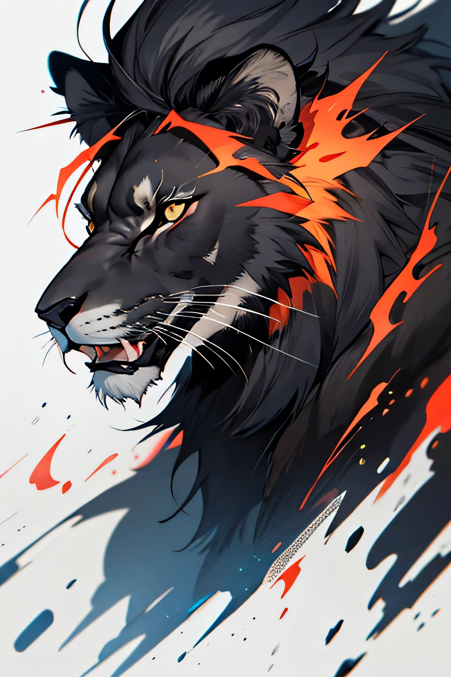 Seja especialista, em desenhos , make a black lion