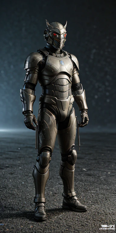 Disco camo sci-fi fighting beast、Armor with great attention to detail, Hold the rifle