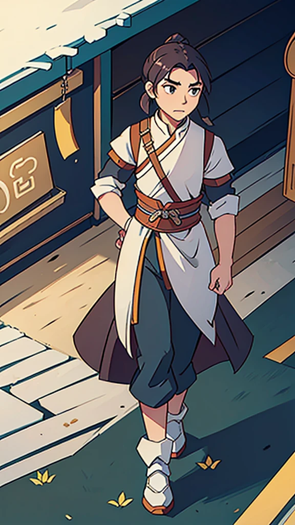 (walking)、Ancient Chinese man in armor、Three Kingdoms、Ancient Chinese man with topknot