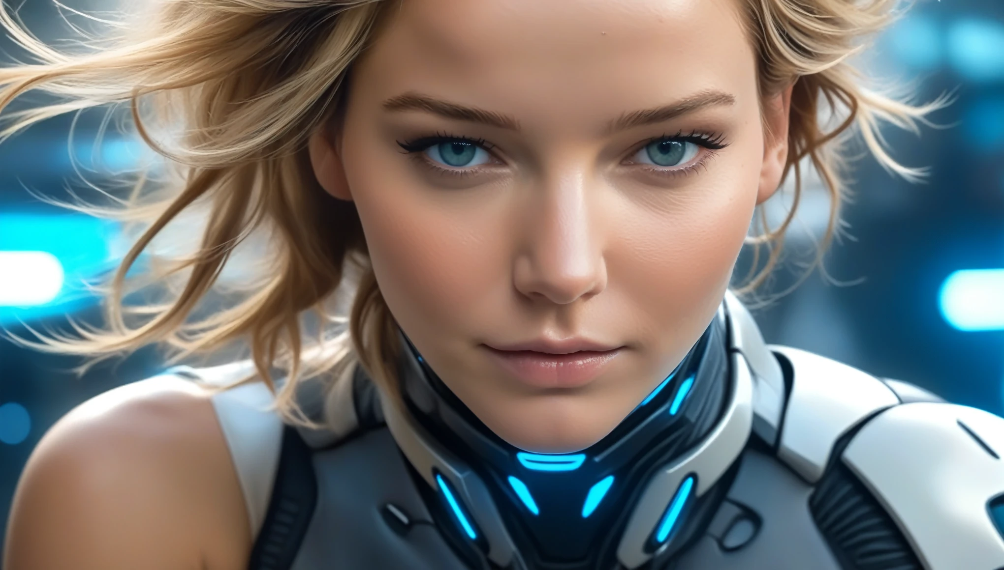 a closeup of a woman in a futuristic suit with science fiction, tipo germen 4 k, lindosexyrobutts, hermosa obra de arte digital, extremely detailed tipo germen, tipo germen. Alto detalle, Jennifer Lawrence film, wojtek fus, amazing wallpaper, tipo germen detailed, tipo germen style, graphic artist tipo germen