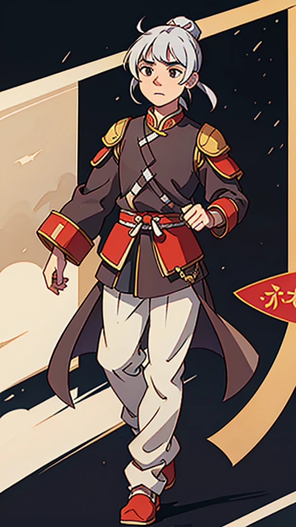 (walking)、Ancient Chinese man in armor、Three Kingdoms、Ancient Chinese man with topknot