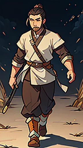 (walking)、Ancient Chinese man in armor、Three Kingdoms、Ancient Chinese man with topknot