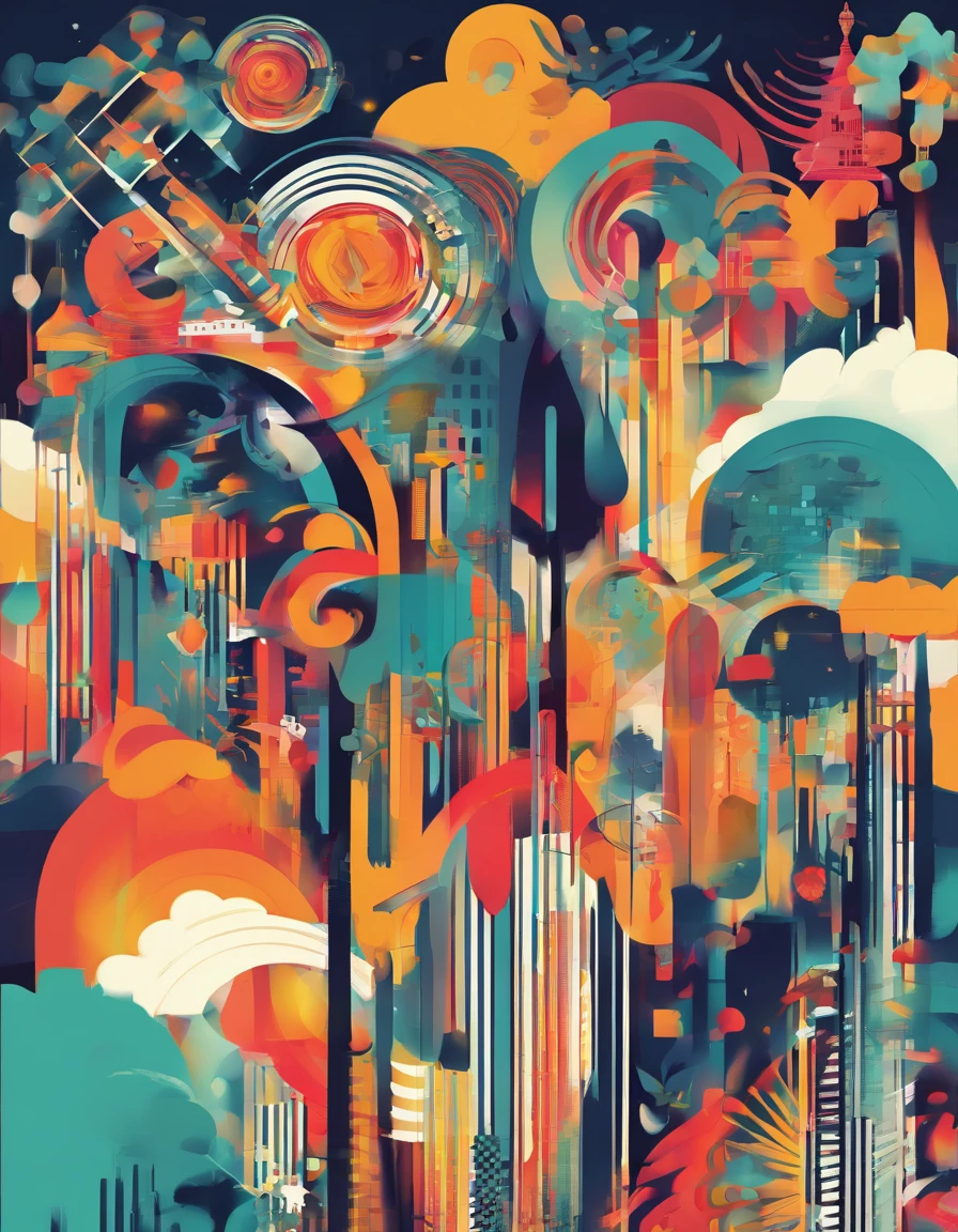 √(2×4)+5^(2), cypress hill, gothic panorama, digital art