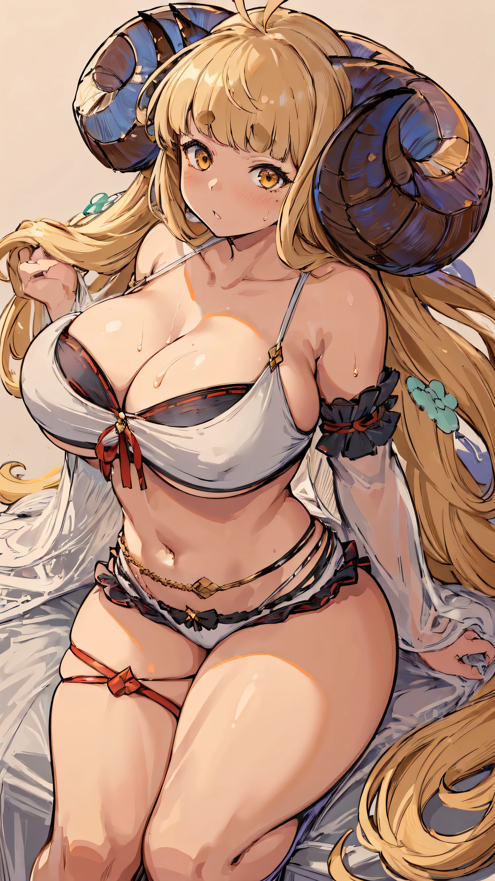 ((highest quality, 8K, masterpiece :1.3)),Ultra detailed face, 1 adult female,Anila,GRANBLUE FANTASY,Voluptuous body,Large Breasts,Sex with a black man,Penis insertion,,NSFW,Sex,M-shaped legs,Sweat,Twin tails,Seven hair colors