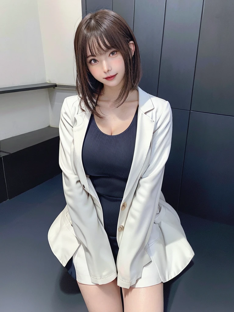 (Photorealsitic)(), Perfectly beautiful woman, (Full body 8K portrait), Large and dynamic hand and foot movements, White Karate Uniform, White karate pants, Large bust,Stand alone, Bring your fist forward, Large and dynamic hand and foot movements, Correct skeleton, Perfect facial detail, (Smile: 1.15), attractive beautiful face, gazing at viewer, a small face, 二重まぶた, Beautiful detailed eyes, long eyeslashes, ligh brown hair, poneyTail, Toned waist, Beautiful thin legs, toned ankles, bare-legged ,TOKYOcty