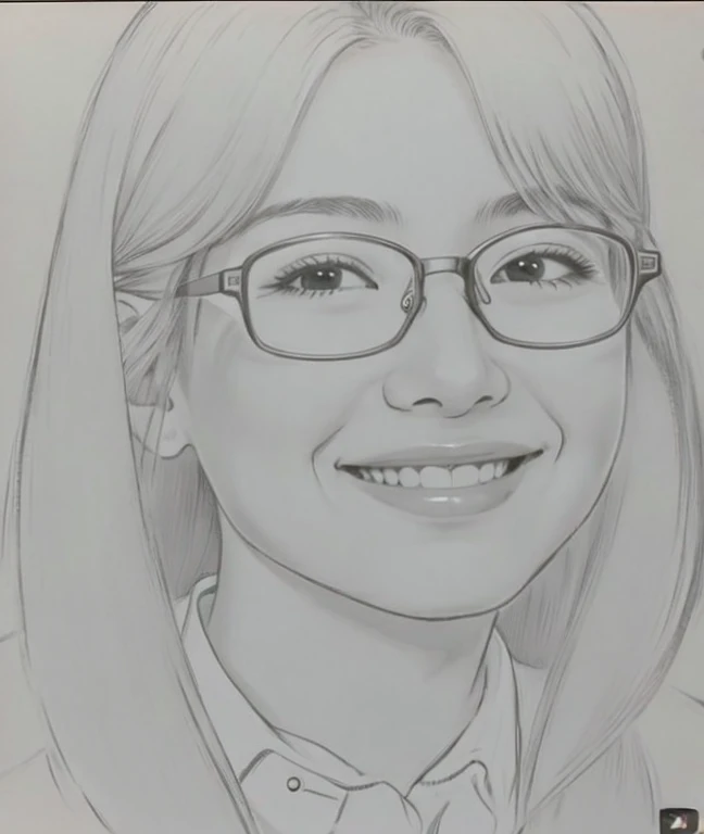 Japanese women, Age 25。Wear glasses、Long Hair、Xu々To、smile、カラー写真風To表現してください