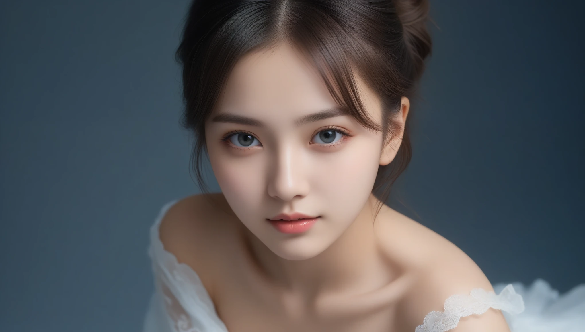 8K, Ultra-high resolution, highest quality, masterpiece, Surreal, photograph, 1 girl, (:1.3), pretty girl, Cute face, Beautiful eyes in every detail, 8K, Ultra-high resolution, highest quality, masterpiece, Surreal, photograph, 1 girl, (16 years oldy girl, Cute face, Beautiful eyes in every detail, 黒絹のbeauty,mini skirt,Lift up your skirt 、Vivid details、detailed、Surreal、Light and shadow,Strong light,Fashion magazine cover,Slutty Makeup, See through, Medium Butt, mini skirt, Updo, ((Spread your thighs))、Sexy pose、See through 、Look at the audience、beauty,Long neck、Smile a little、Please close your mouth and laugh、(((Ideal body proportions))),A cup small breasts :2,、Portraiture:2、Perfect Anatomy、Vivid details、detailed、Surreal、Light and shadow,Strong light,Fashion magazine cover,Thin lips