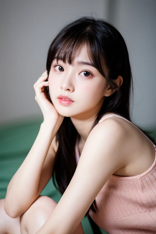 Realistic ,Tabletop, highest quality, girl, Beautiful woman, High resolution, Portraiture, photograph_Light, {{}}, Ulzzang-6500-v1.1:0.8