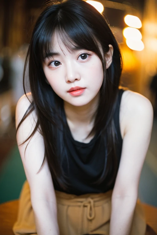 Real, Tabletop, Best Quality, Girl, Beautiful Woman, High Resolution, Portrait, Photo_Light, {{}}, Ulzzang-6500-v1.1:0.8 face forward