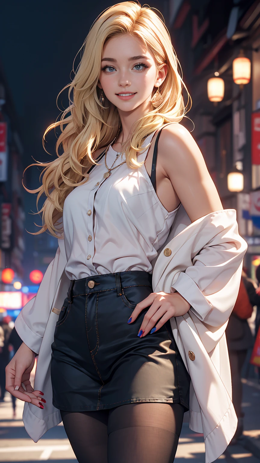 (8K, RAW Photos, highest quality, masterpiece:1.2), (Realistic, photo-Realistic:1.37)、Earrings, eyelash, pantyhose、セクシーな刺激的なsmile、 (Shiny skin:1.05)、Background blur((depth of field))、Venus Body、long hair、My hair is wavy、 25-year-old Caucasian female、Platinum Blonde、blue eyes、long hair、smile、I want my head to stay off screen、手首にアクセサリーapply、Wearing red nail polish、I'm getting a pedicure、anklet((anklet))apply、Wearing a bustier-like off-the-shoulder bodysuit、High leg、お尻に丸い尻尾の飾りをapply、Hairband in the shape of rabbit ears、Collar with bow tie、cuffs、Fishnet tights、High heels、Pastel blue background