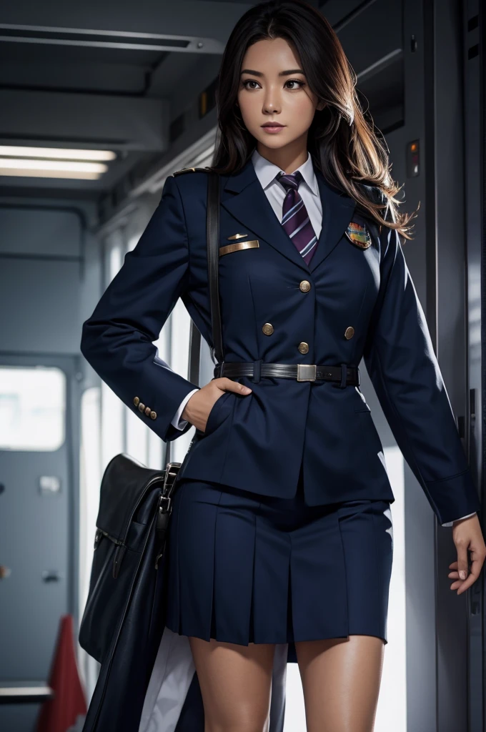 Special Edition Justice Squadron Female Captain Wearing school uniform Over 40 years old standing Full Body Love