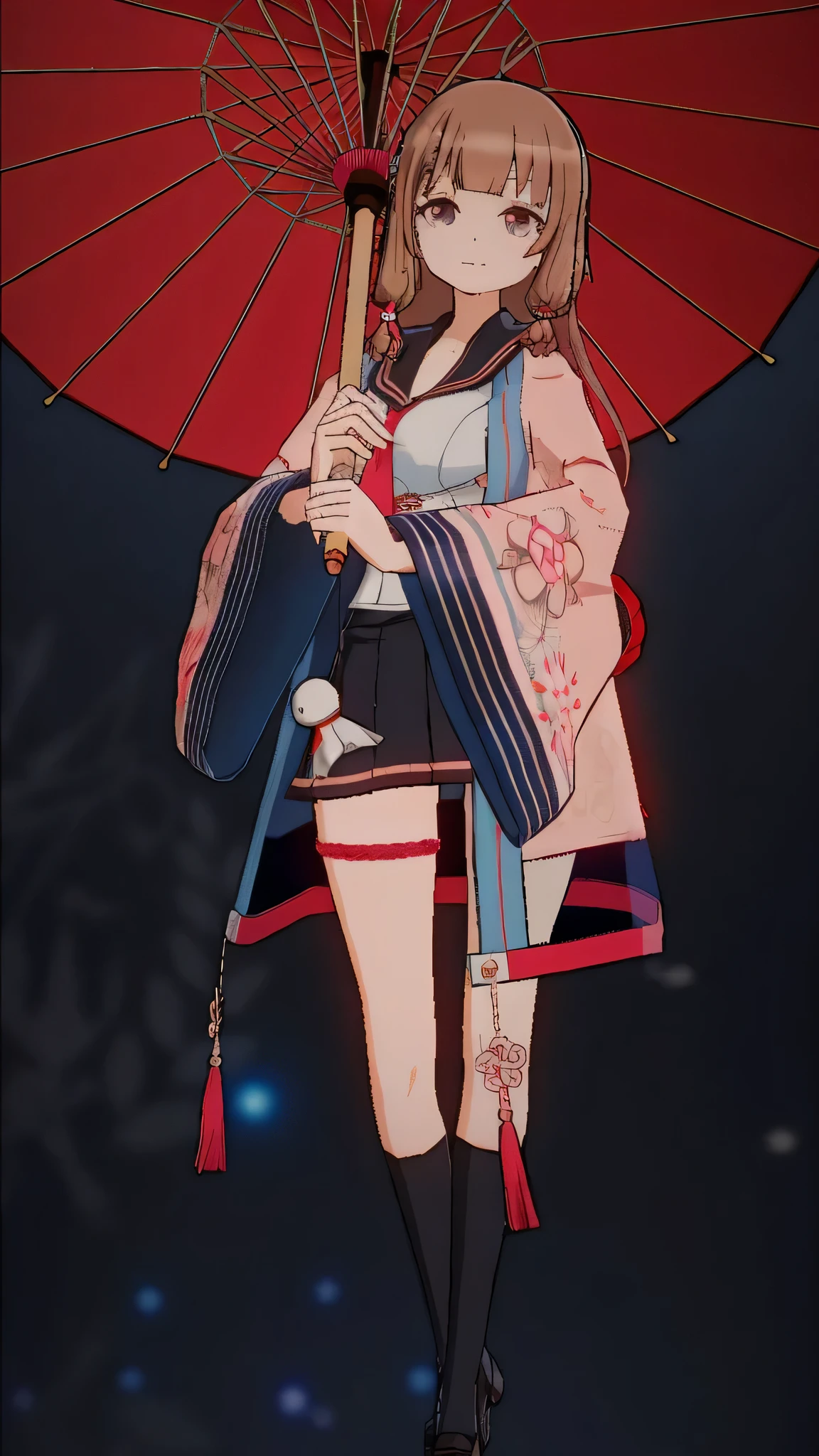 Round Image、(masterpiece:1.3)、(highest quality:1.2)、(Super Fine Illustration:1.2)、(masterpiece)、high resolution、High definition、(SOLO:1.4)、((Round Image))、[(white background:1.1)::5],[(cyber punk:1):5],[(Game character portrait:1.2):5],{1 Girl},{solo},(((whole body))), {{{Only 5 fingers}}}、((white))Long Hair((Yellow and(white)Edge))、Long Hair、whole body、pantyhose、Line of sight、From below、Light blue eyes、cyber punk、{Hide hands}、{{{Put your hands in your pockets}}}、{{Put your hands in your sleeves}}