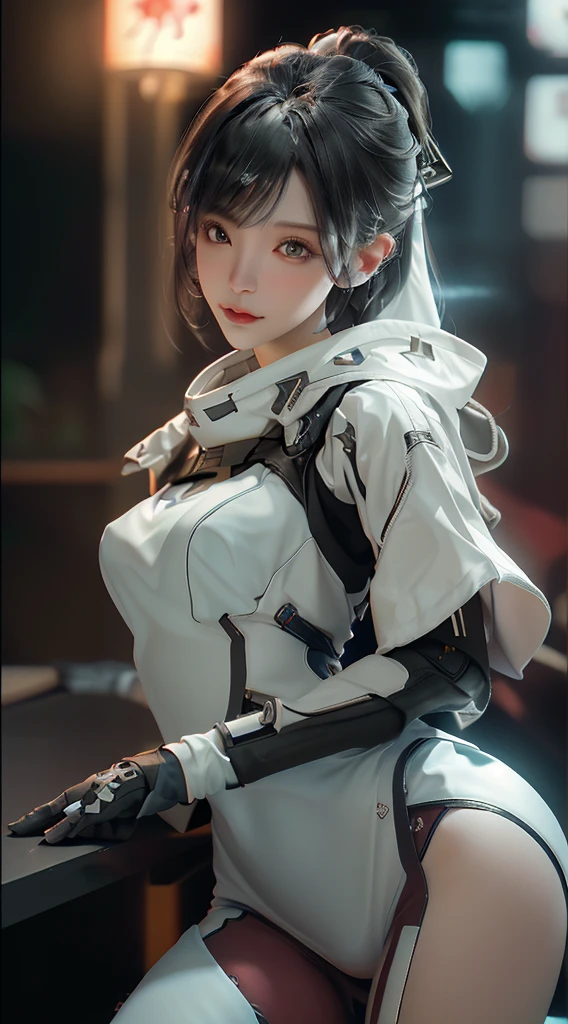 ((best quality)), ((masterpiece)), (detailed:1.4), 3D, Image of a beautiful cyberpunk woman,HDR (High Dynamic Range),Ray Tracing,NVIDIA RTX,Super Resolution,Unreal 5,Subsurface scattering,PBR textures,Post-Processing,Anisotropic filtering,Depth of Field,Maximum clarity and sharpness,Multi-layered textures,Albedo and highlight maps,Surface Shading,Accurate simulation of the interaction between light and material,Perfect proportion,Octane Rendering,Two-color lighting,Large aperture,Low ISO,White Balance,Rule of Thirds,8K Native,