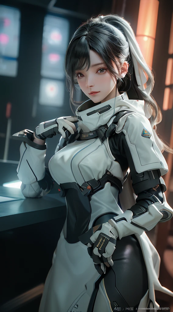 ((best quality)), ((masterpiece)), (detailed:1.4), 3D, Image of a beautiful cyberpunk woman,HDR (High Dynamic Range),Ray Tracing,NVIDIA RTX,Super Resolution,Unreal 5,Subsurface scattering,PBR textures,Post-Processing,Anisotropic filtering,Depth of Field,Maximum clarity and sharpness,Multi-layered textures,Albedo and highlight maps,Surface Shading,Accurate simulation of the interaction between light and material,Perfect proportion,Octane Rendering,Two-color lighting,Large aperture,Low ISO,White Balance,Rule of Thirds,8K Native,