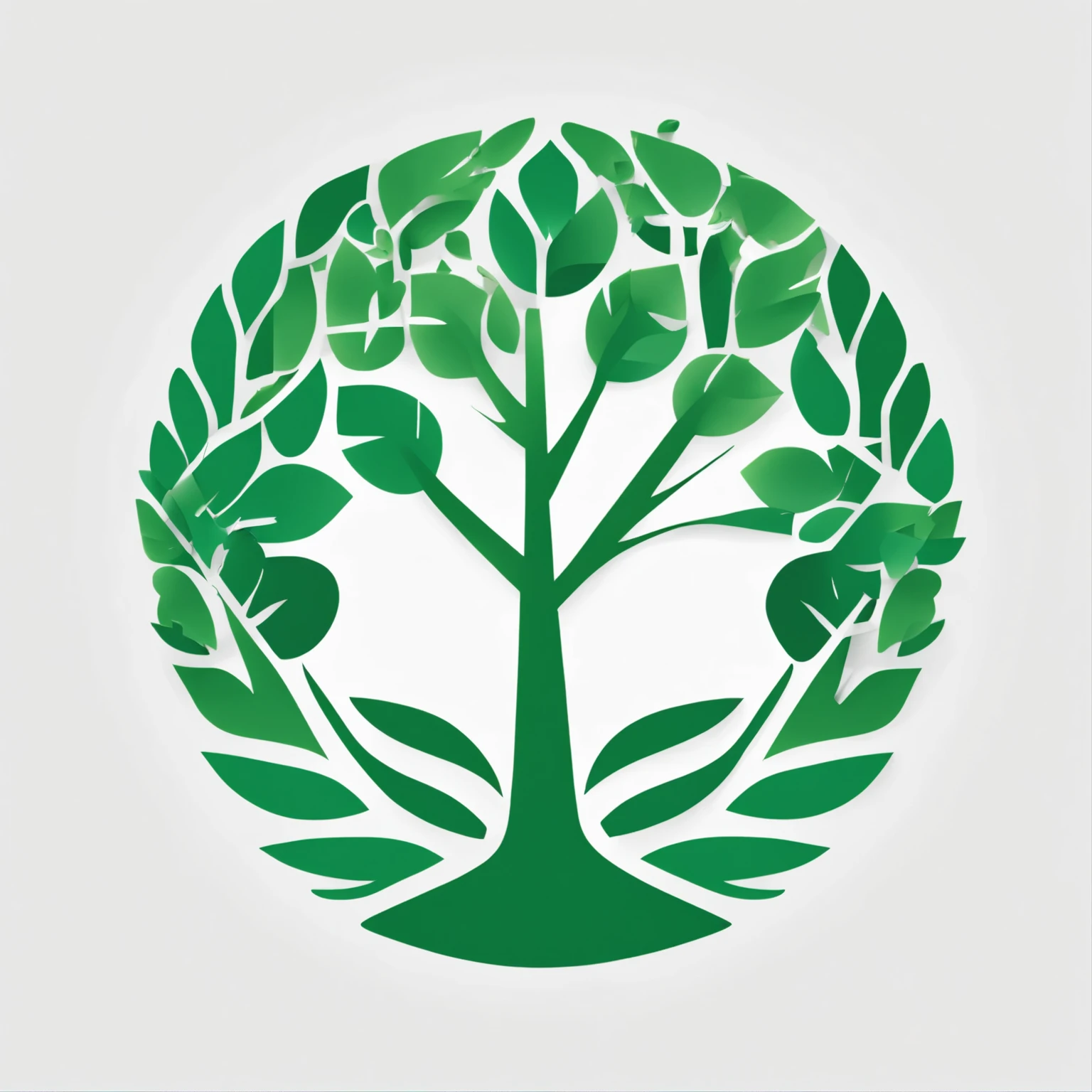 A logo, Plant and root around, solid color, Simple design, in green, Simple white background, Circular platform::2,