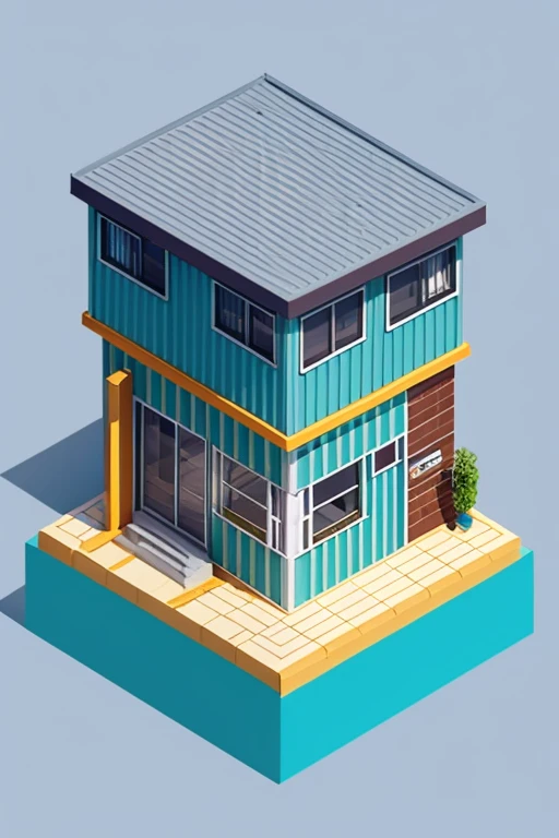 Small building modern building, (isometric:1.1