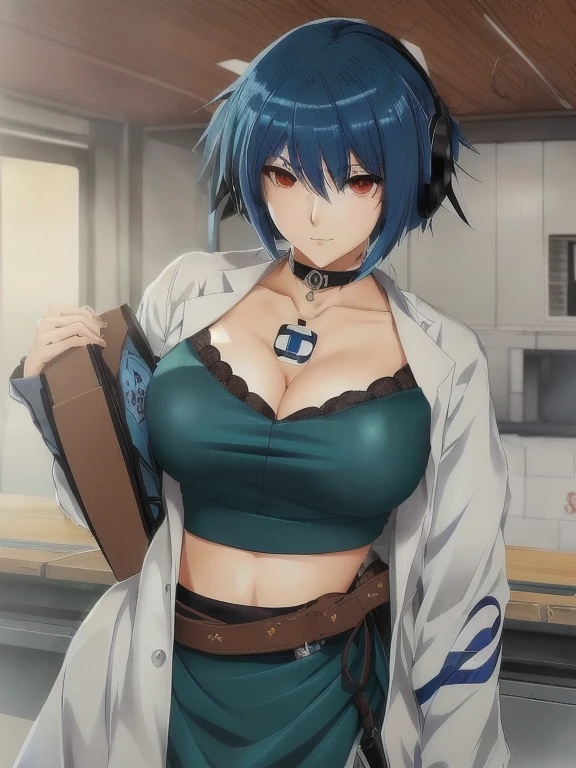 anime girl with blue hair and black top holding a brown bag, anime moe art style, Seductive anime girl, badass anime 8k, fubuki, anime style 4k, (Doctor), ECCHI anime style, (sfw) safe for the work, rei ayanami, Akane Owari Danganronpa, Mayuri Shiina from Steins Gate