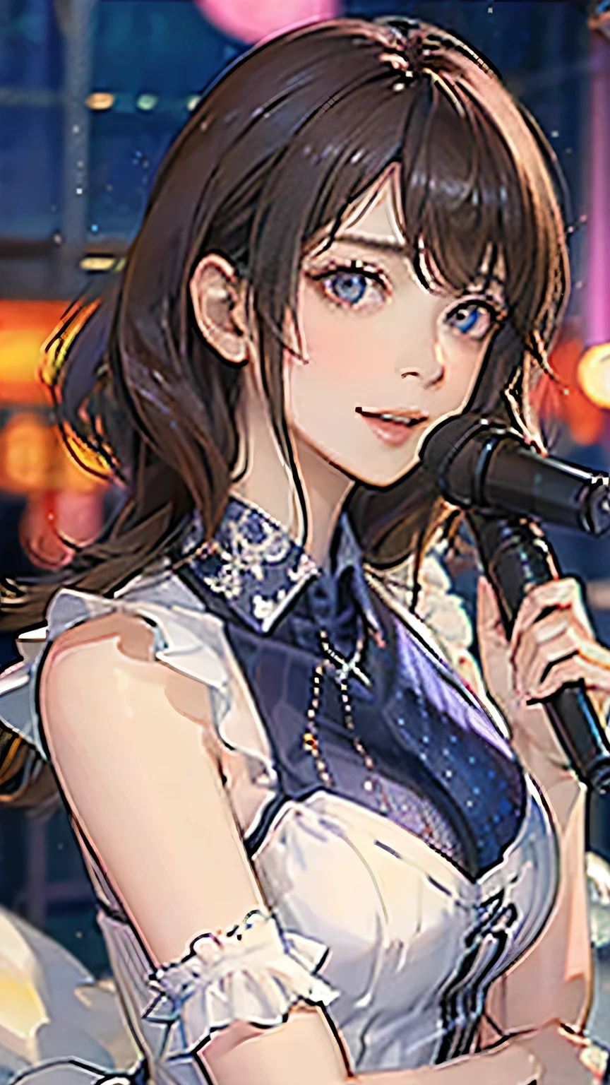 (highest quality, High resolution), Glowing Eyes, Delicate facial features, Vibrant colors, Dreamy atmosphere, Fantasy Theme, Floral Background, Graceful Movement, Magic lighting, Mysterious Aura, Heavenly Beauty, Magic thread, Whimsical elements,Big Breasts、lingerie、sexy