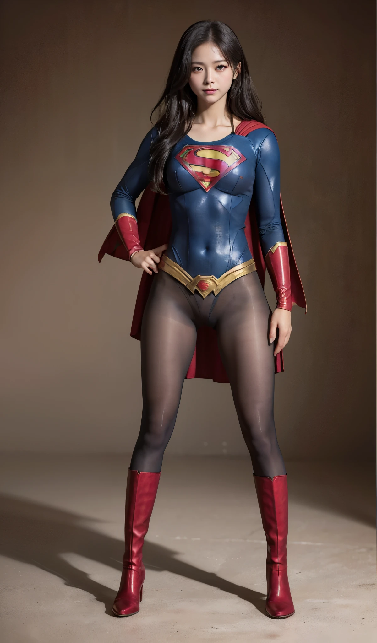 No background、(((Beautiful legs in black tights.)))、(((Legally express the beauty of your smile)))、((((Make the most of your original images)))、(((体にぴったりフィットするSupergirl Costume)))、(((Supergirl Costume)))、(((short and beautiful hair)))、(((suffering)))、(((Please wear black tights....、Wear red boots)))、((Best image quality、8k))、((Highest quality、8k、masterpiece:1.3))、(((Preserve background )))、Sharp focus:1.2、Beautiful woman with perfect figure:1.4、Slim Abs:1.2、Wet body:1.5、Highly detailed face and skin texture、8k