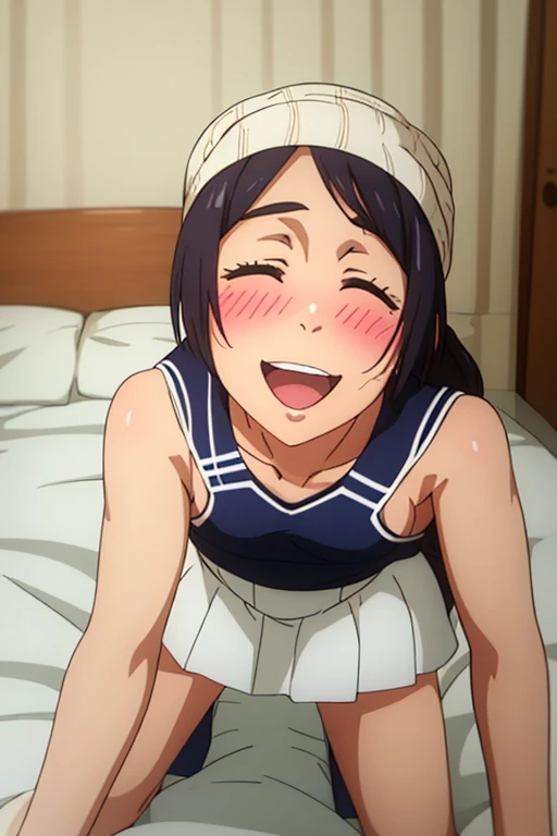 ((highest quality)), ((masterpiece)), (be familiar with), Perfect Face, indoor, Bedroom, Watching the audience,
One woman, Riko Amano,
Open Mouth, Ecstatic expression, blush, smile,
Small breasts, Flat Chest, Young Girl, , , Girl,
Long Hair, Braid,
Leg spread,