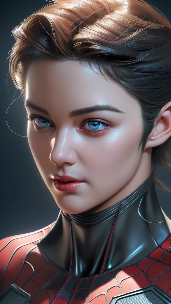 (Award Winning Digital Artwork:1.3) of (Sketch:1.3),(Energetic:1.3) Spidey, EmmaRob,CGSociety,ArtStation,(Saturated:1.3),(close portrait:1.3),(Feminine:1.4),(beautiful:1.4),(attractive:1.3),handsome,calendar pose,perfectly detailed eyes,studio lighting,thematic background
