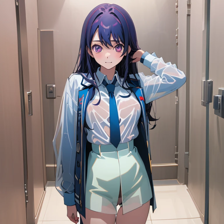 high school girl Undressing time, See-through uniform No underwear、Pussy