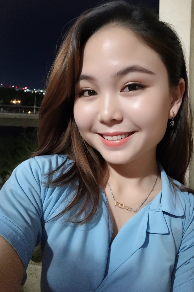 (8k, RAW photo, best quality, mastery:1.3),(realistic,photo-realistic:1.37),(night),(looking viewer:1.331),erotic pose, outdoor, soft light, 1girl, extremely beautiful face, perfect body proportions, focal length, small breast, long hair, dark blonde hair, hair is tied up, smile, (short sleeves JK_shirt), JK_style, mini skirt, detailed eyes