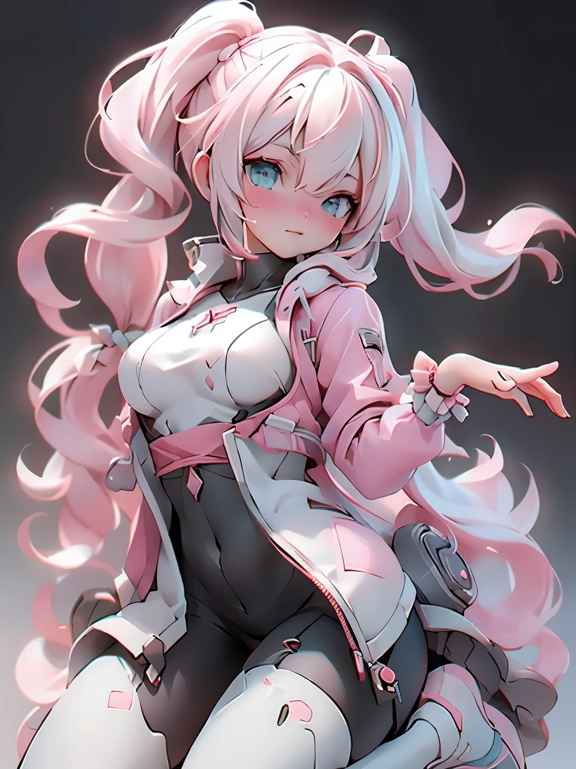 (masterpiece、highest quality、highest quality、Official Art、Beautiful and beautiful:1.2)、(One girl:1.3)Hatsune Miku、Twin tails,Big Breasts,((highest quality)), ((masterpiece)), (Familiar:1.4), 。.。.。.3D, Images of beautiful cyberpunk women,Hmph(High Dynamic Range),Ray Tracing,NVIDIA,Super Resolution,Unreal 5,Scattered under the surface,PBR Texturing,Post-processing,Anisotropic Filtering,Written boundary depth,Maximum clarity and sharpness,Multilayer Texture,Albedo and Specular Maps,Surface Shading,Accurate simulation of light-matter interactions,Perfect Proportions,Octane Rendering,Two-tone lighting,wide aperture,Low ISO、White balance、Three-part method、8,000 students、(())(((White and pink clothes)))((blonde))