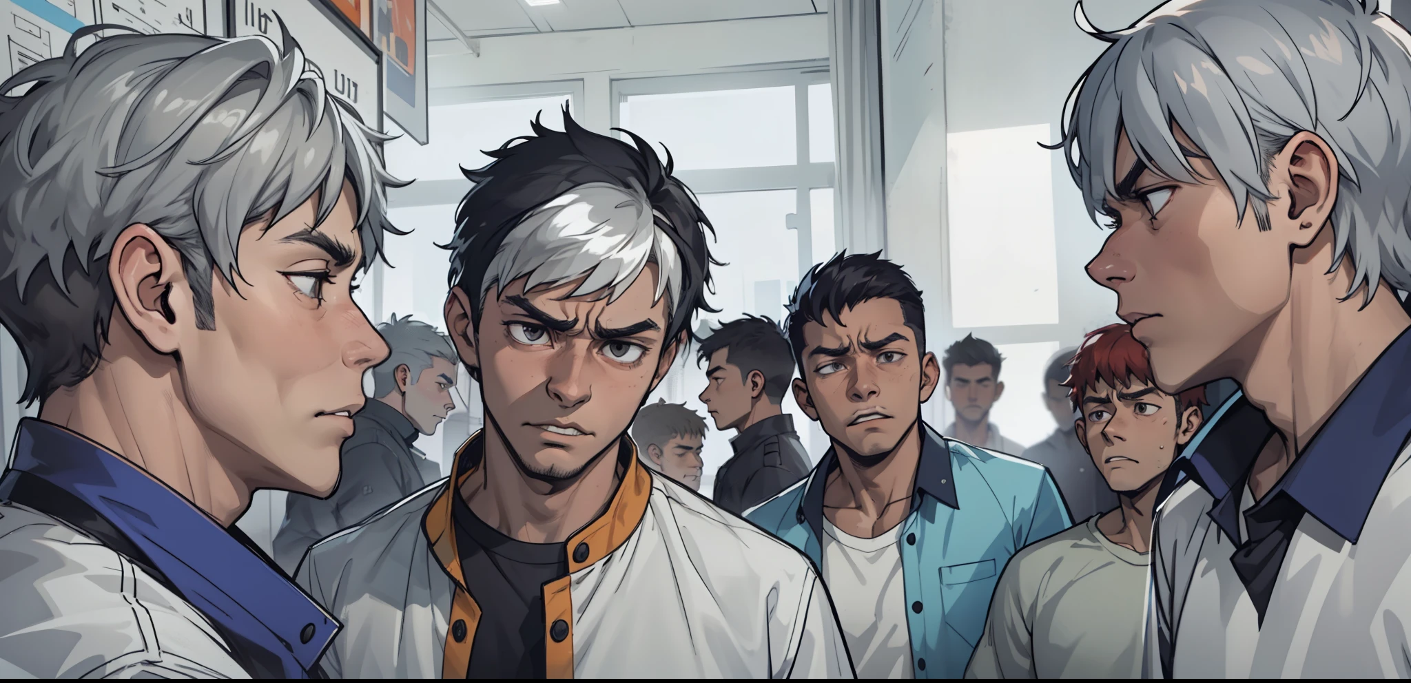 A 23-year-old gray-eyed man is upset and speaks sadly with disappointment