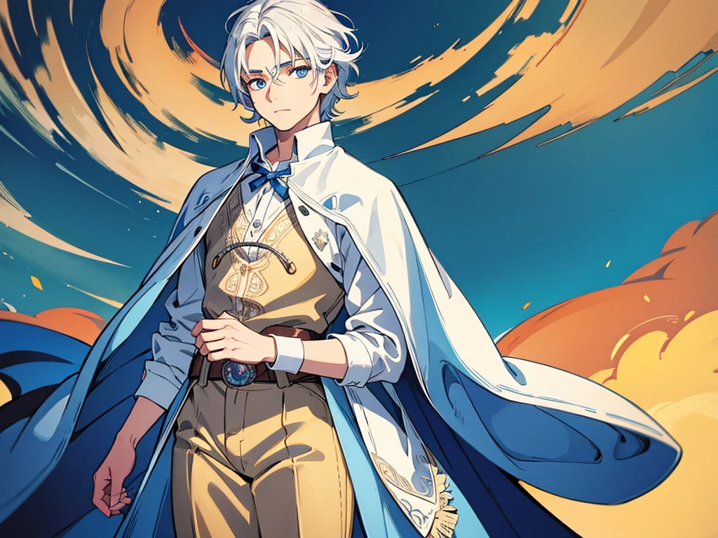 super fine illustration,absurdres,detailed and intricate, (best quality),(cowboy shot:1.5),solo,(1 man:1.8),male focus,Elegant hair,super beautiful,beautifu eyes,vibrant eye,beautiful and delicate eyes,
BREAK,(white hair),
BREAK,(blue eye)