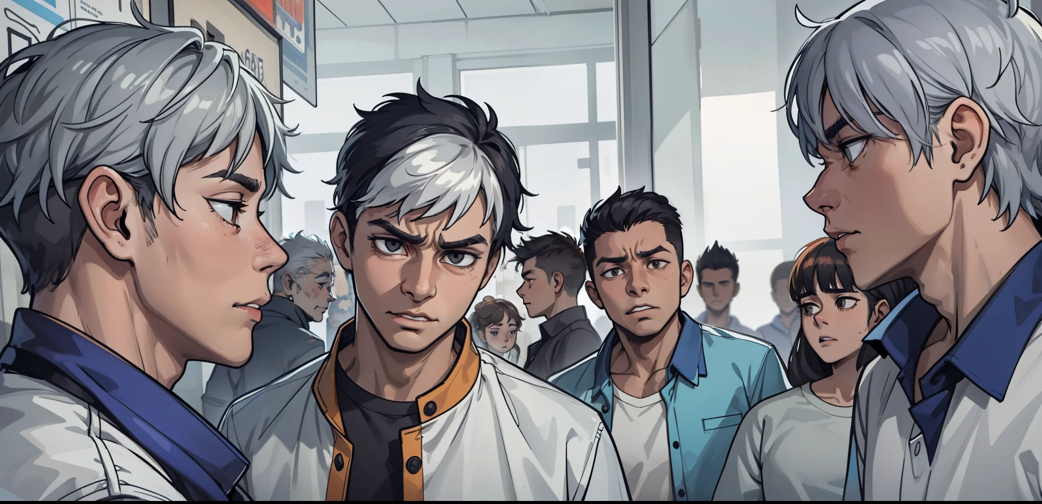 A 23-year-old gray-eyed man is upset and speaks sadly with disappointment