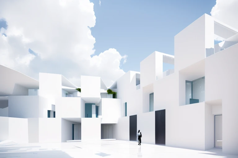 arafed White Building with a man standing in front of it, Arch Daily, white architecture, white Minimalist architecture, White Buildings, Minimalist architecture, Alvaro Siza, White-walled complex, Architectural Photography, White Building, Minimalistic architecture, Architectural Photography賞を受賞, Architectural Photography, housing architecture, Ocean, Award-winning architecture, Amazing architecture, White house