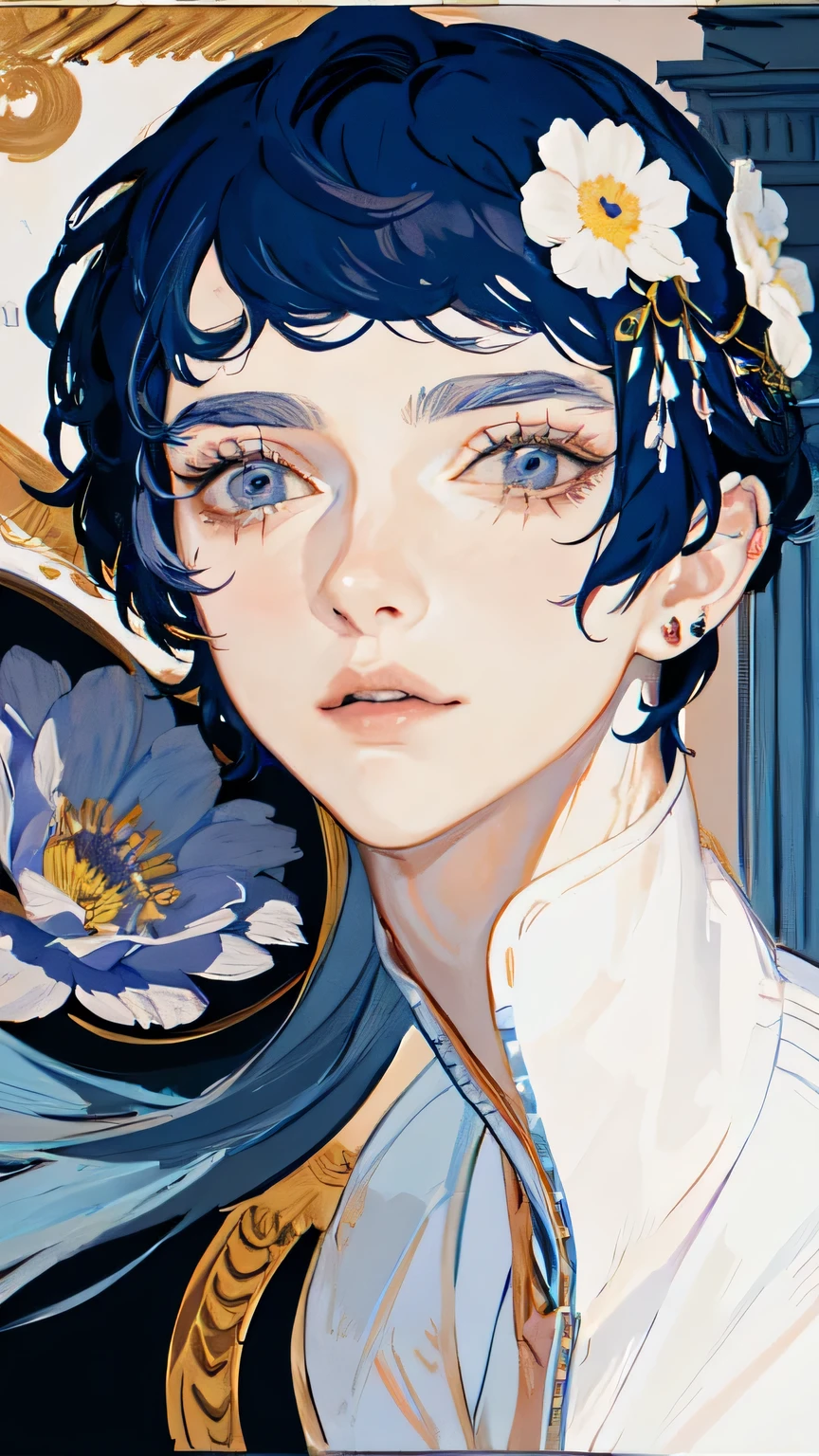 Anime boy in the water, holding a diamond in his hand, wallpaper anime blue water, Guvez style artwork, in the water, in the water, created by Yuumei, inspired by Cheng Yanjun, Water Eye, by Sei Yanjun, Gu Viz, Shinkai Makoto. High detail, half face in water, detailed digital animation art --auto --s2