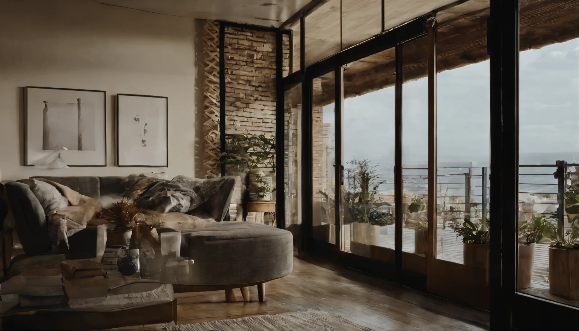 Balcony、部屋の中からみるBalcony、２Floor、